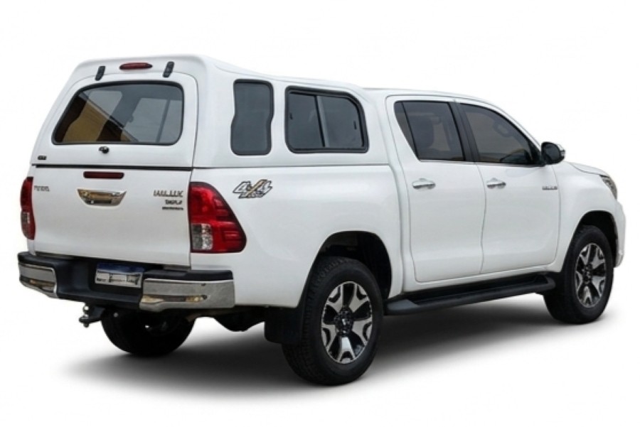 HILUX CABINE DUPLA - Capota Tobogã Vidros Fixos, Janela de correr e Tela de Proteção